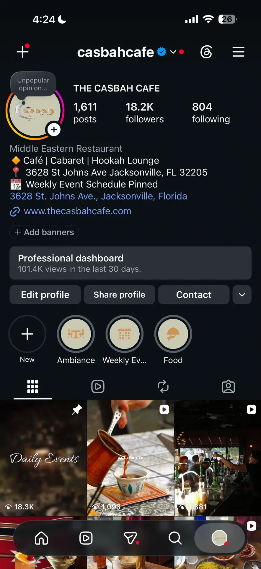 The Casbah Cafe on Instagram