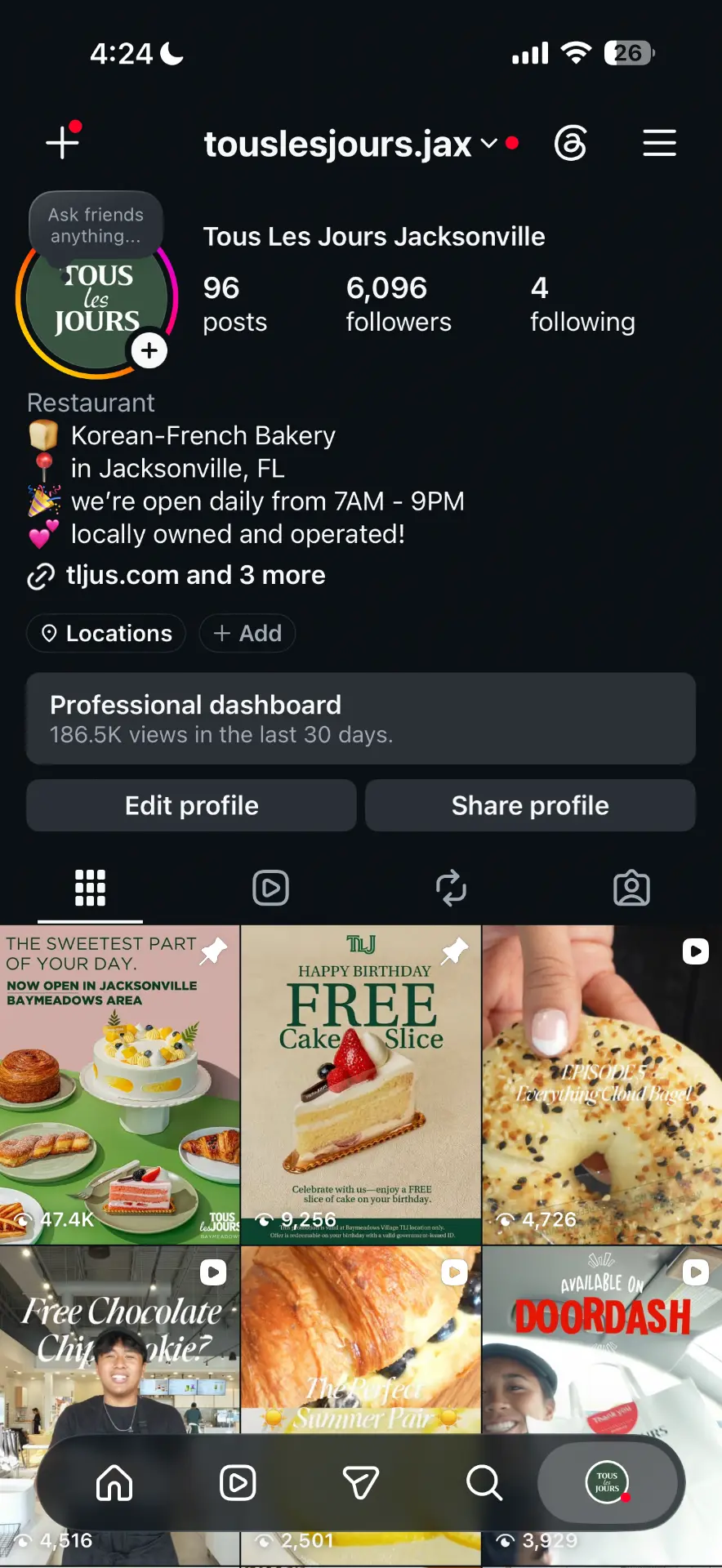 Tous Les Jours Jacksonville on Instagram